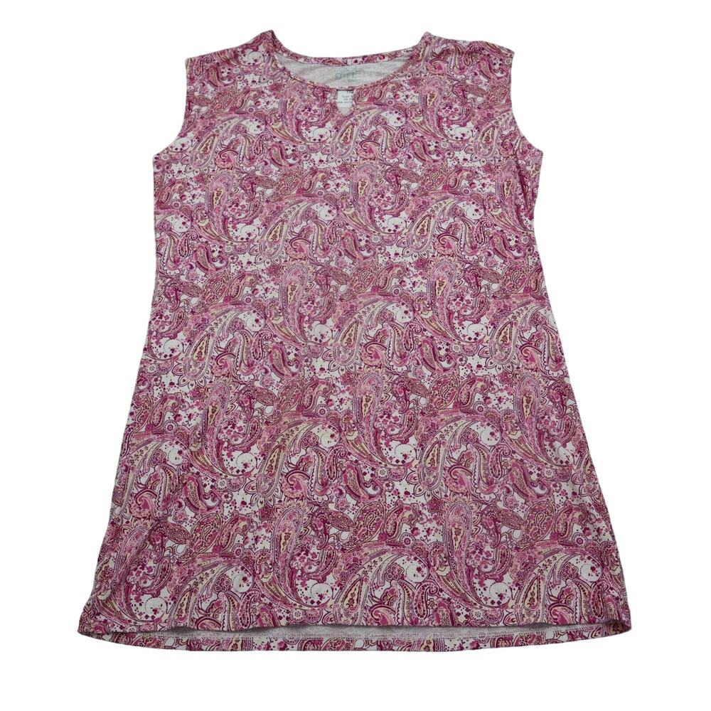 Cool Girl Dress Womens XL Multicolor Paisley Sleeveless Boat Neck Sleepwear